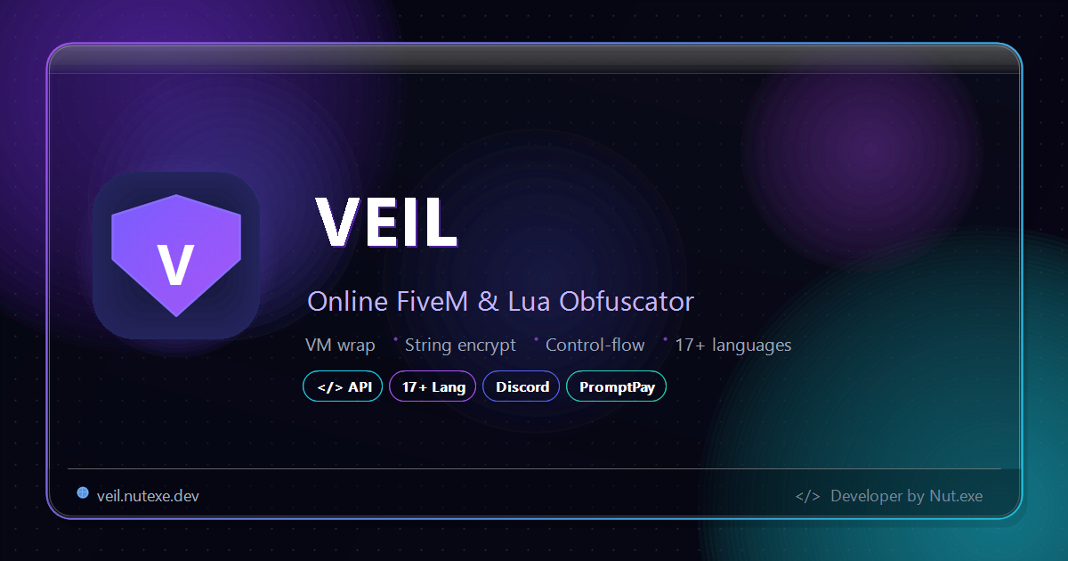 FiveM & Lua Obfuscator Online — Veil | Hide Your Code